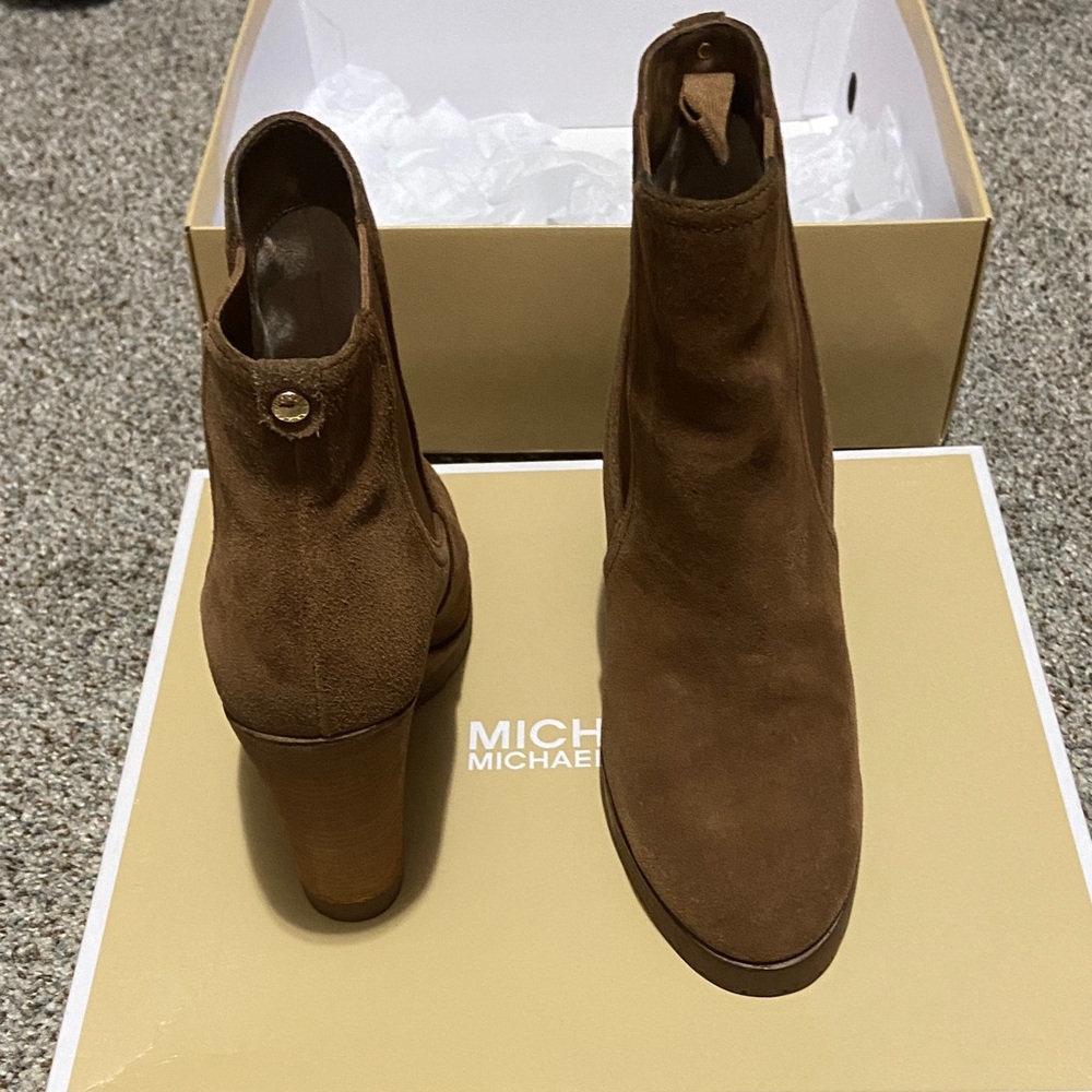Michael Kors Tan Suede Heeled Boots